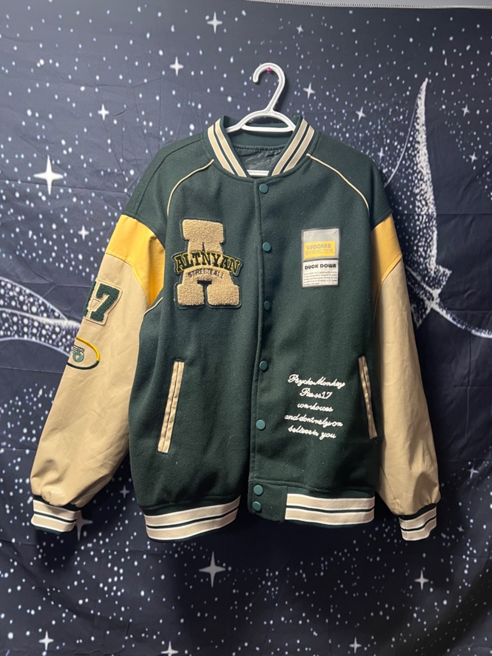 Duck Head Green, Cream & Yellow Varsity Jacket